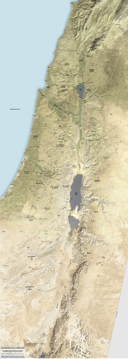 Detailed high-resolution map of Israel